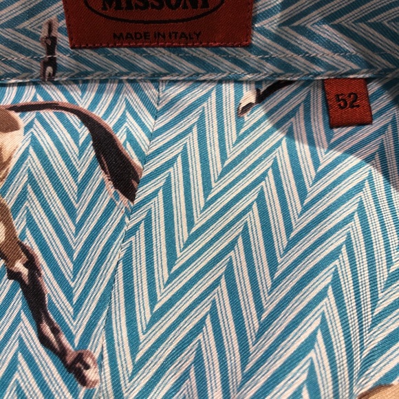 MISSONI SILK “HORSES” shirt size:52 (Large) - Picture 8 of 11